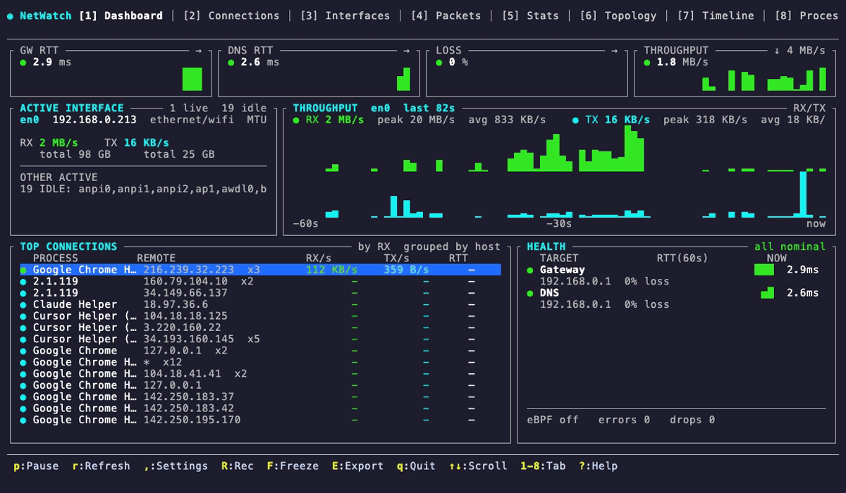 netwatch TUI demo